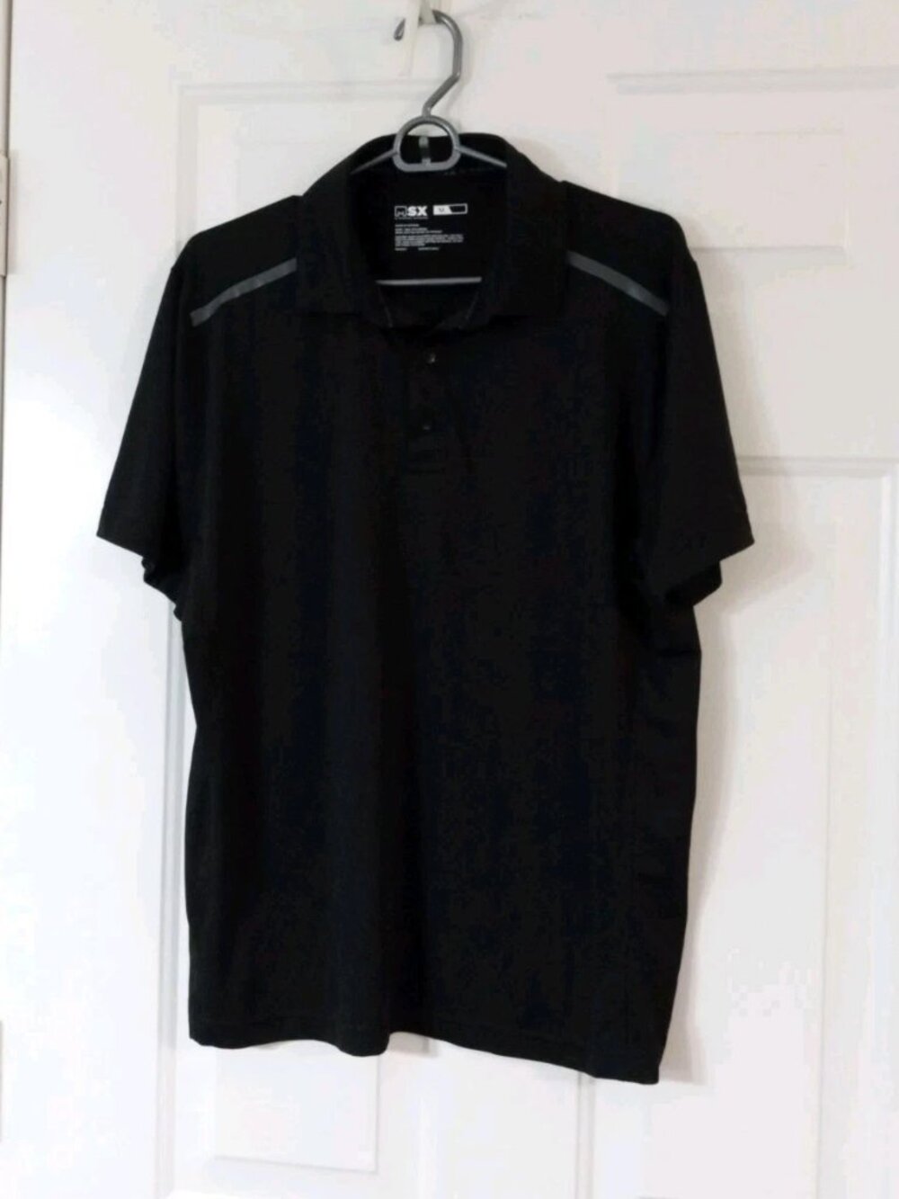 MSX by Michael Strahan Men's Medium Black Polo Shirt Short Sleeve Lightweight